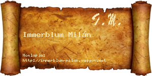 Immerblum Milán névjegykártya